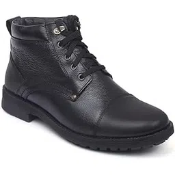 zoom shoes Men's Genuine Leather Stylish High Ankle Boots With Laces For Travelling/Office/Party ZA-4171 | Lace-up Shoes With 1-inch Heel, Memory Cushion Insole & TPR Sole-picture-46
