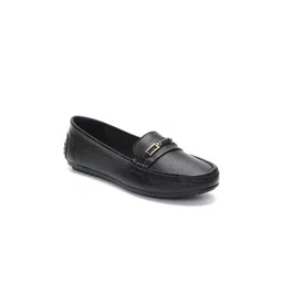 Zoom Shoes Women Textured Round Toe Lightweight Leather Loafers-picture-36