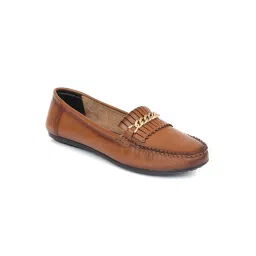 Zoom Shoes Womens Tan Genuine Leather Loafers-picture-10