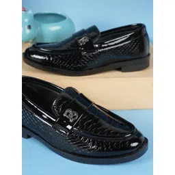 ZOOMBIE Boys Textured Slip-On Formal Loafers-picture-46