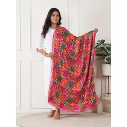 ZOOMBIE Ethnic Motifs Printed Mirror Work Dupatta-picture-42