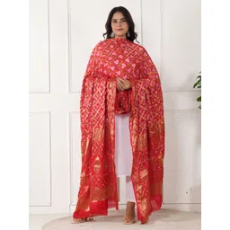 ZOOMBIE Printed Bandhani Dupatta with Zari-picture-33