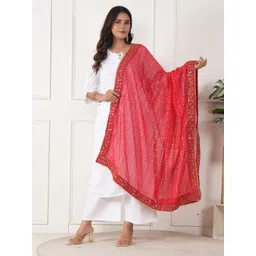 ZOOMBIE Printed Dupatta with Mirror Work-picture-28