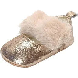 zoomella Baby Girl Fur First Walkers Soft Sole Crib Anti-Slip Shoes 12cm for 6-9M-picture-41