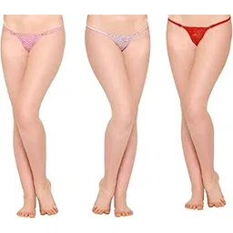 zoqq Women's Polyester Thongs (Pack of 3) (JIT108_Pink, Red & Pink_Free Size)-picture-47