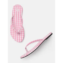 ZORI WORLD Women Checked Open Toe Flats-picture-12