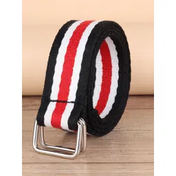 ZORO Men Black & White Striped Belt-picture-34