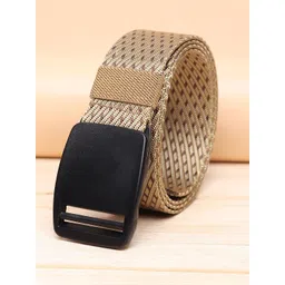 ZORO Men Black Self Design Canvas Belts-picture-28
