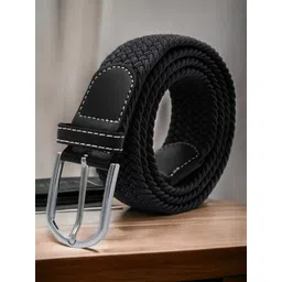 ZORO Men Black Textured Belt-picture-35
