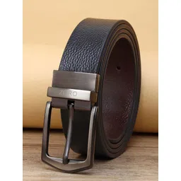 ZORO Men Black Textured Leather Belt-picture-28