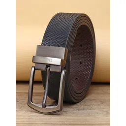 ZORO Men Black Textured Leather Belt-picture-29