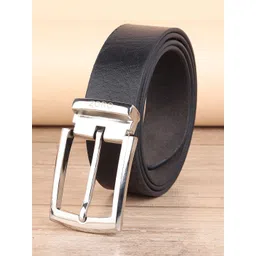 ZORO Men Black Textured Leather Formal Belt-picture-33