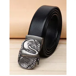 ZORO Men Black Textured PU Belt image 1
