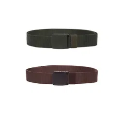 ZORO Men Pack Of 2 Textured Slider Buckle Belt-picture-27