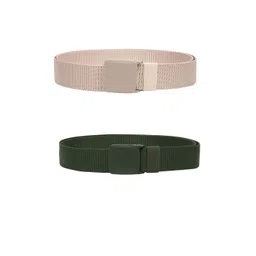 ZORO Men Set Of 2 Textured Interlock Wide Belt-picture-15