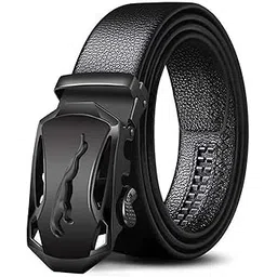 zoro Men Vegan Leather Belt for Men | Black | Autolock Buckle Belt (Black J71)-picture-55