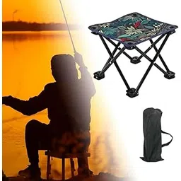 Zorzel 1pc Portable Folding Stool Chair, Durable Steel Frame Foldable Outdoor Camping Chair for Hiking, Beach, Travel, Picnic, Fishing - Compact & Lightweight-picture-11