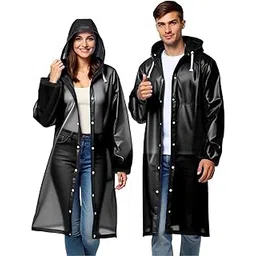 zorzel Unisex Raincoat With Hood - Waterproof Rain Poncho - EVA Material - Reusable - Lightweight - Universal Size - Raincoat for Men and Women Multicolor (Pack of 1)-picture-42