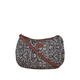 ZOUK Black Printed Medium Sling Handbag-picture-14