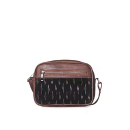 ZOUK Black Printed Structured Sling Bag image 3