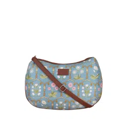 ZOUK Blue Printed Medium Sling Handbag-picture-37
