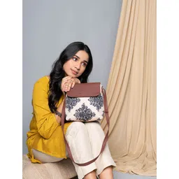 ZOUK Floral Printed Structured Sling Bag-picture-20