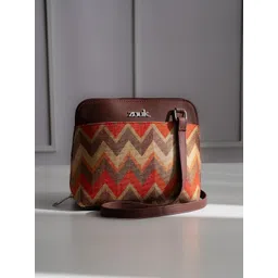 ZOUK Geometric Printed Structured Sling Bag-picture-15