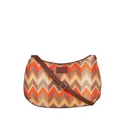 ZOUK Orange Printed Medium Sling Handbag-picture-21