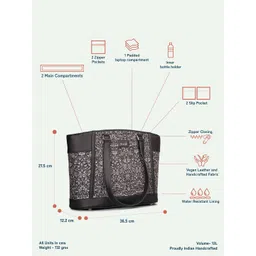 ZOUK Printed Structured Tote Bag image 3