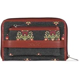 zouk Wallets for Women - Handmade Classic Wallets for Females - Vegan Leather and Jute Purse for Ladies - Wallets with Mobile Phone Pocket-picture-56