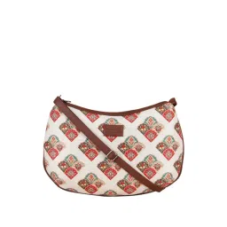 ZOUK White Printed Medium Sling Handbag-picture-33