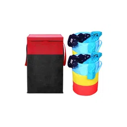 ZOVIRA 3 Pieces Blue & Red Printed Cotton Foldable Laundry Bag-picture-31