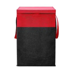 ZOVIRA Red & Black Printed Cotton Foldable Laundry Bag-picture-27