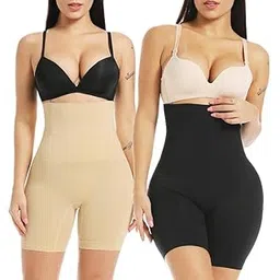 zoyesha Women's Tummy Tucker High Waist Shapewear with Anti Rolling Strip Panties (Free-Size) (Waist Size Fits : 32 to 38 Inch)-picture-10