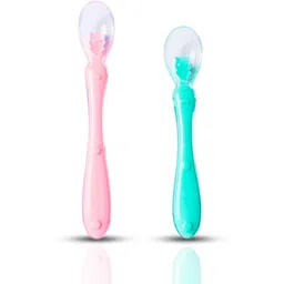 zozobaa Silicone Baby Self Feeding Spoon with Ultra Soft Tip 4 M+- 100 % Silicone - Food Grade-picture-28