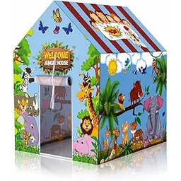 ZRINIX Kids Play Tent House for Boys and Girls | Foldable Indoor Outdoor Toy Tent | Easy to Assemble Tent House for Toddlers and Children | Safe & Durable Material (Jungle House)-picture-14