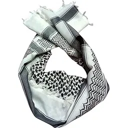 zs cap house Men's Cotton scarf (Black and white)-picture-23