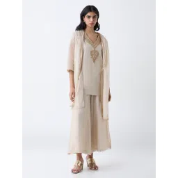 Zuba by Westside Beige Embellished Dupatta-image-11