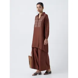 Zuba by Westside Brown Embroidered A-Line Kurta-picture-34