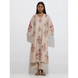 Zuba by Westside Lilac Floral Design A-Line Kurta-image-20