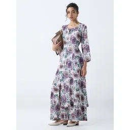 Zuba by Westside Off-White Floral Pattern A-Line Kurta-image-40
