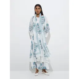 Zuba by Westside White Mughal Butta Patterned A-Line Kurta-picture-25