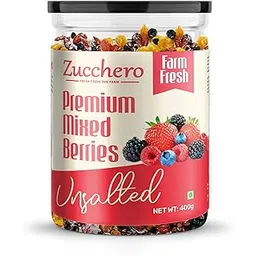 Zucchero Premium Mixed Berries, 400G (Blueberry, Cranberry, Black Currant, Strawberry, Cherry), | 100% Berries | No Added Raisins | Low Calories | 99% Fat Free | Antioxidant Mix | Healthy Dry Fruit-picture-10