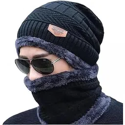 zudella |Muffler & Scarf for Mens & Women|Winter Cap for Men|Men’s Woolen Cap with Neck Muffler|Winter Muffler-for Women-Men-|multi color-picture-16