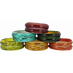 ZULKA Set Of 12 Textured Pattern Design and Glossy Finished Kada Bangles-picture-22