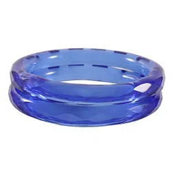 ZULKA Set Of 2 Glass With Diamond Cut Pattern Bangles-picture-25