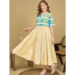 ZUMMER Tribal Striped Tiered Fit & Flare Maxi Dress with Jacket-picture-26