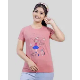 zuniors ssc Girls Graphic Print Regular Fit Round-Neck T-Shirt-picture-37