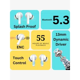 Zusix AuraPods 180 Truly Wireless Earbuds (TWS) With 55H Playtime Deep Bass Headphones image 4
