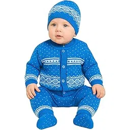 zuvim Premium Baby Sweater Set for Winter | Woolen Long Sleeves Sweater, Full Pant, Cap & Socks Pair | Warm Knitted Wool Set for Baby Boys & Girls-picture-51